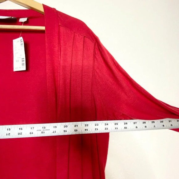NWT Avenue Studio 14/16 Red Open Front Cardigan Long Sleeve Layering Sweater - Picture 9 of 10